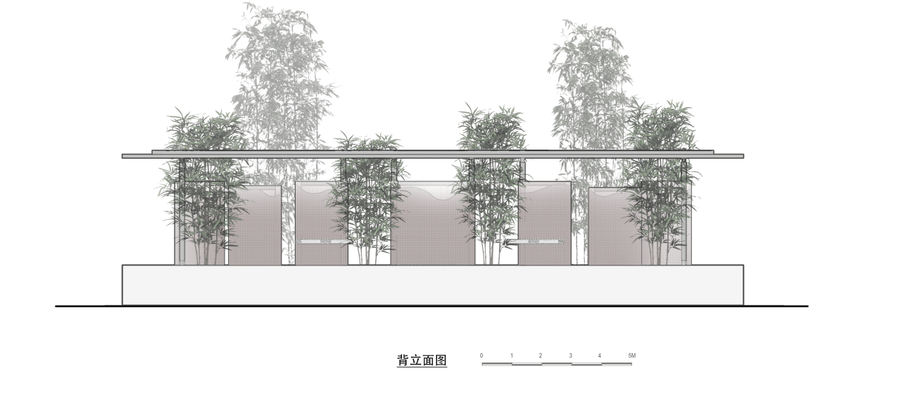 BIM建筑|竹影摇曳的无性别公共卫生间：安石卷厕 / 在行建筑