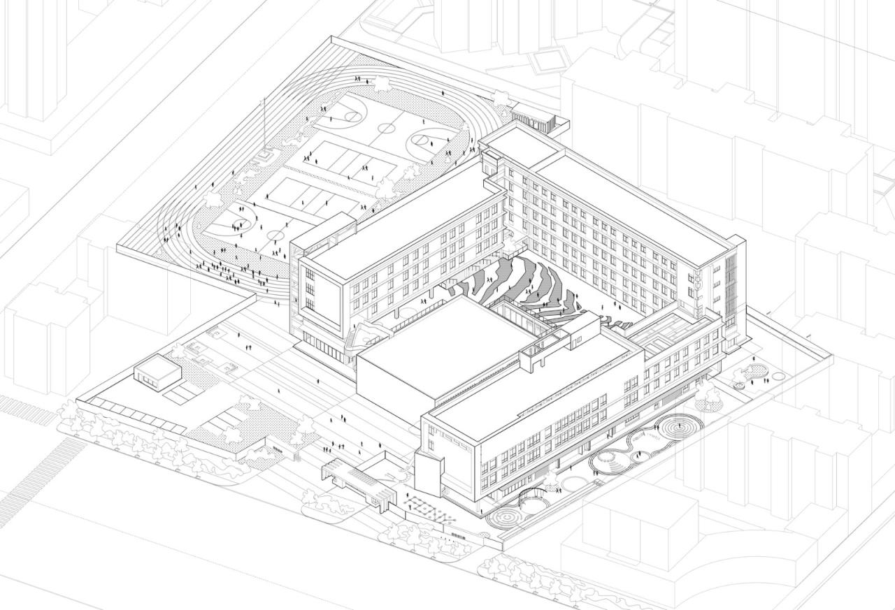BIM建筑|县城里的新学校：送你一匹小马 / 上海立木建筑规划