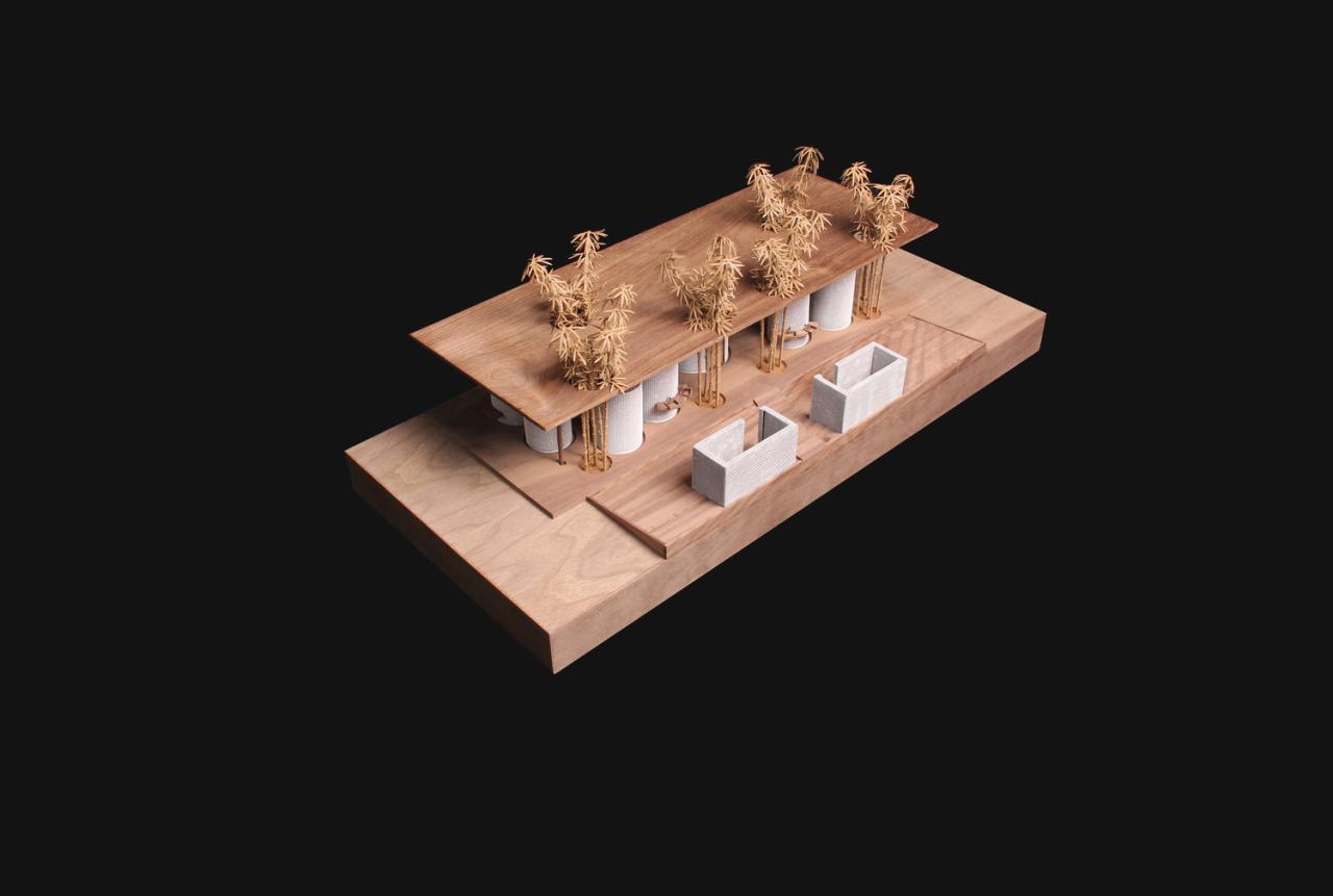 BIM建筑|竹影摇曳的无性别公共卫生间：安石卷厕 / 在行建筑