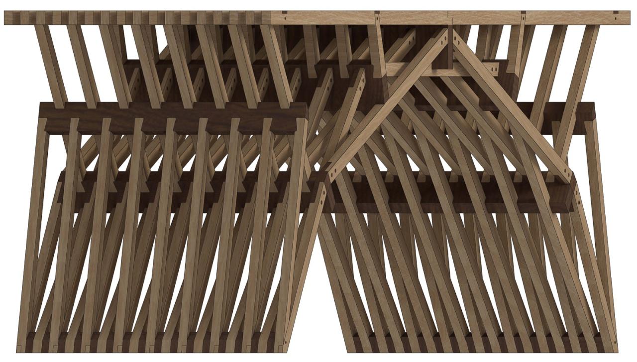 BIM建筑|编木拱凳 / 卜一工坊（杭州）文化创意有限公司