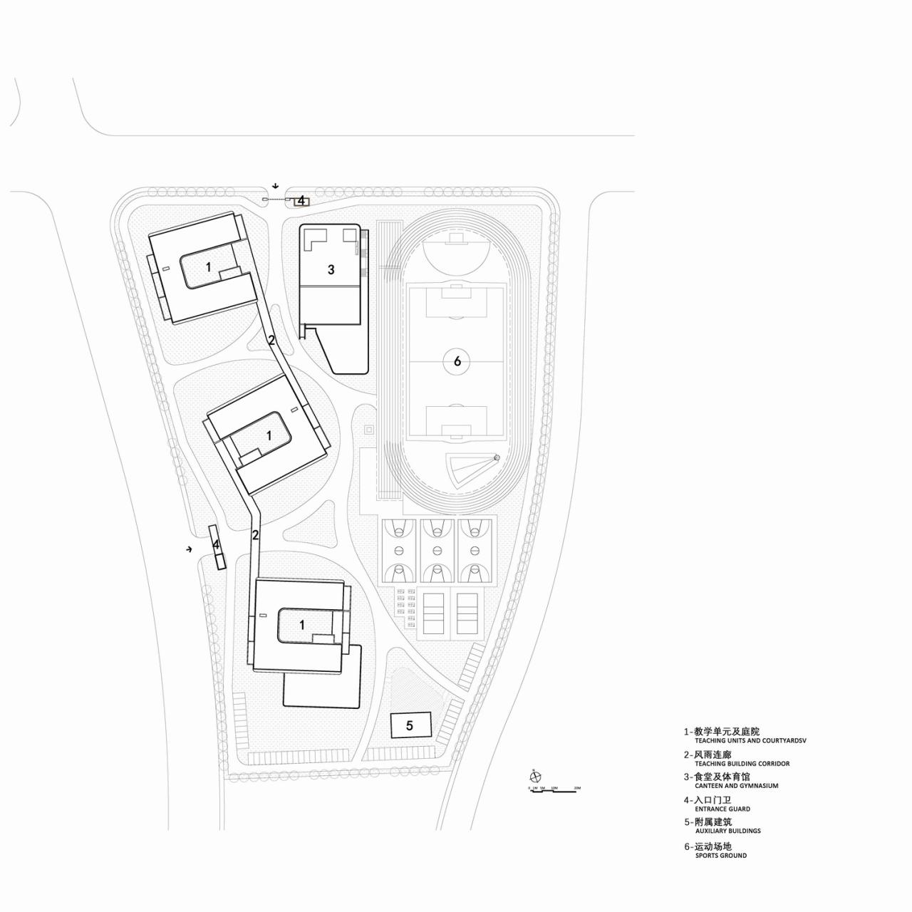 BIM建筑|自由理想的“花园城堡” ：济南北康初中教育建筑群落 / UA 尤安设计
