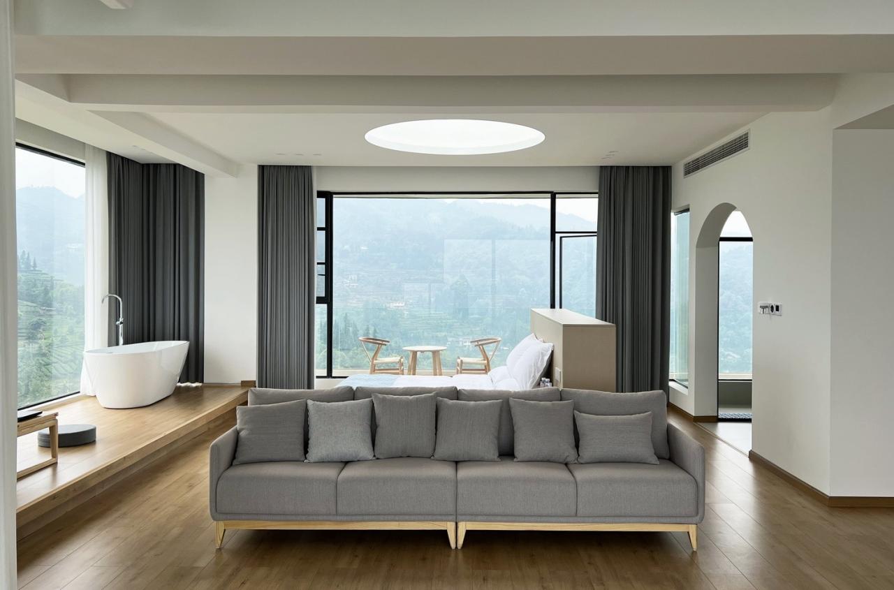 BIM建筑|云台阅野：漂浮在茶田上的民宿 / 岩川建筑设计