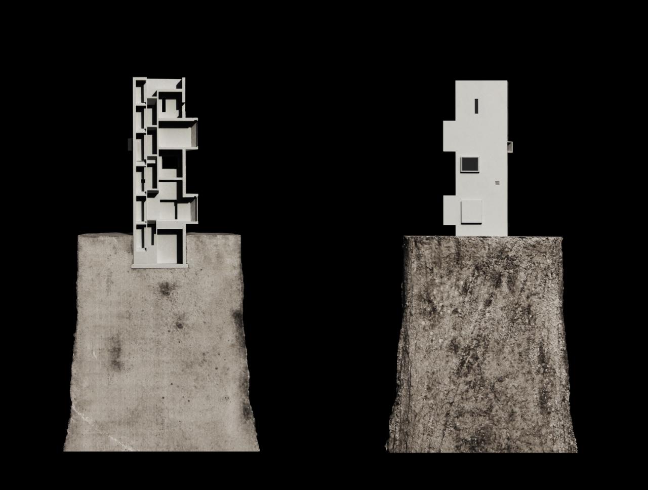 BIM建筑|崖顶咖啡厅及塔居 / 迹•建筑事务所（TAO）