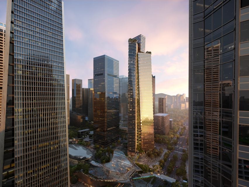 BIM建筑|BIG在深圳设计两座棱柱形超高层