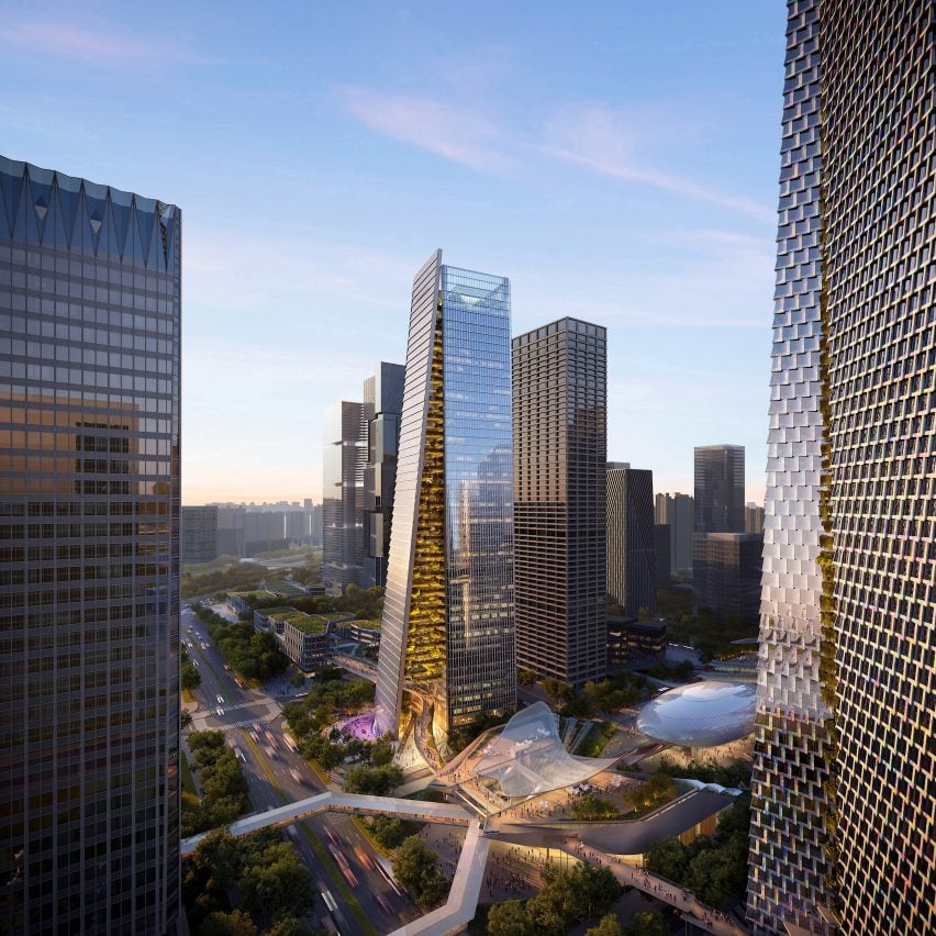 BIM建筑|BIG在深圳设计两座棱柱形超高层