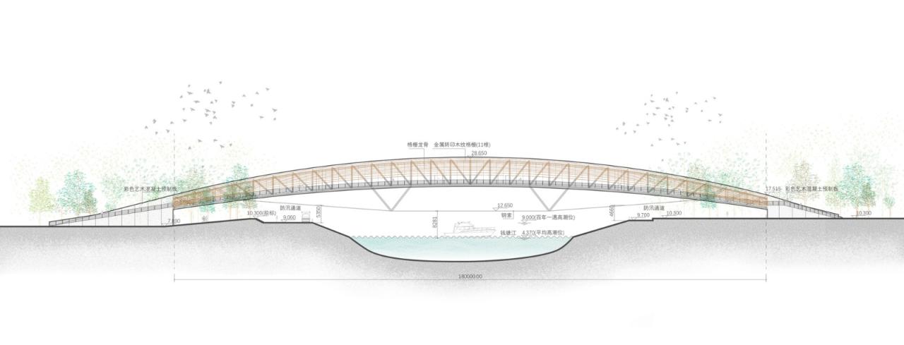 BIM建筑|杭州滨江公共空间·绸桥 / 同济原作设计工作室