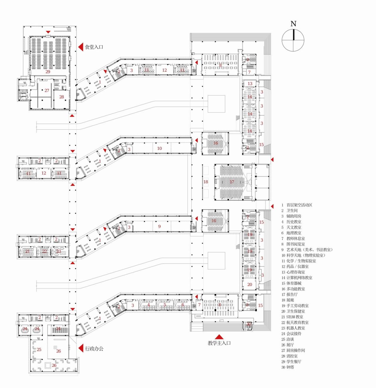 BIM建筑|渤海实验学校（基础教育部） / 中科院建筑设计研究院有限公司