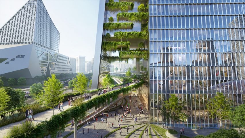 BIM建筑|BIG在深圳设计两座棱柱形超高层