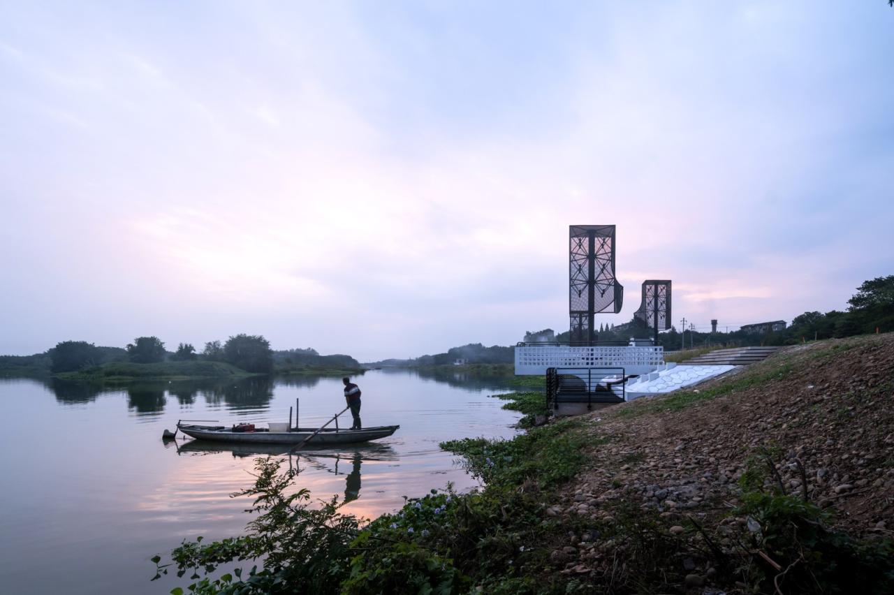 BIM建筑|‘起风了’装置，瀫石光河道护岸改造 / 华中科技大学建规学院 + 青·微舍工作室