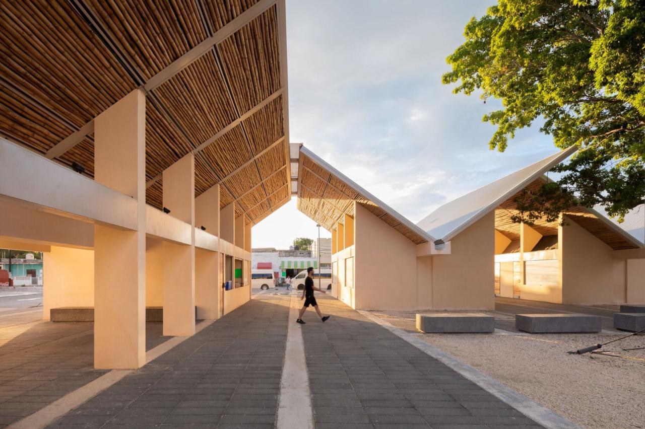 BIM建筑|遮荫空间，摊位乘凉：Chicxulub 广场 / Estudio MMX