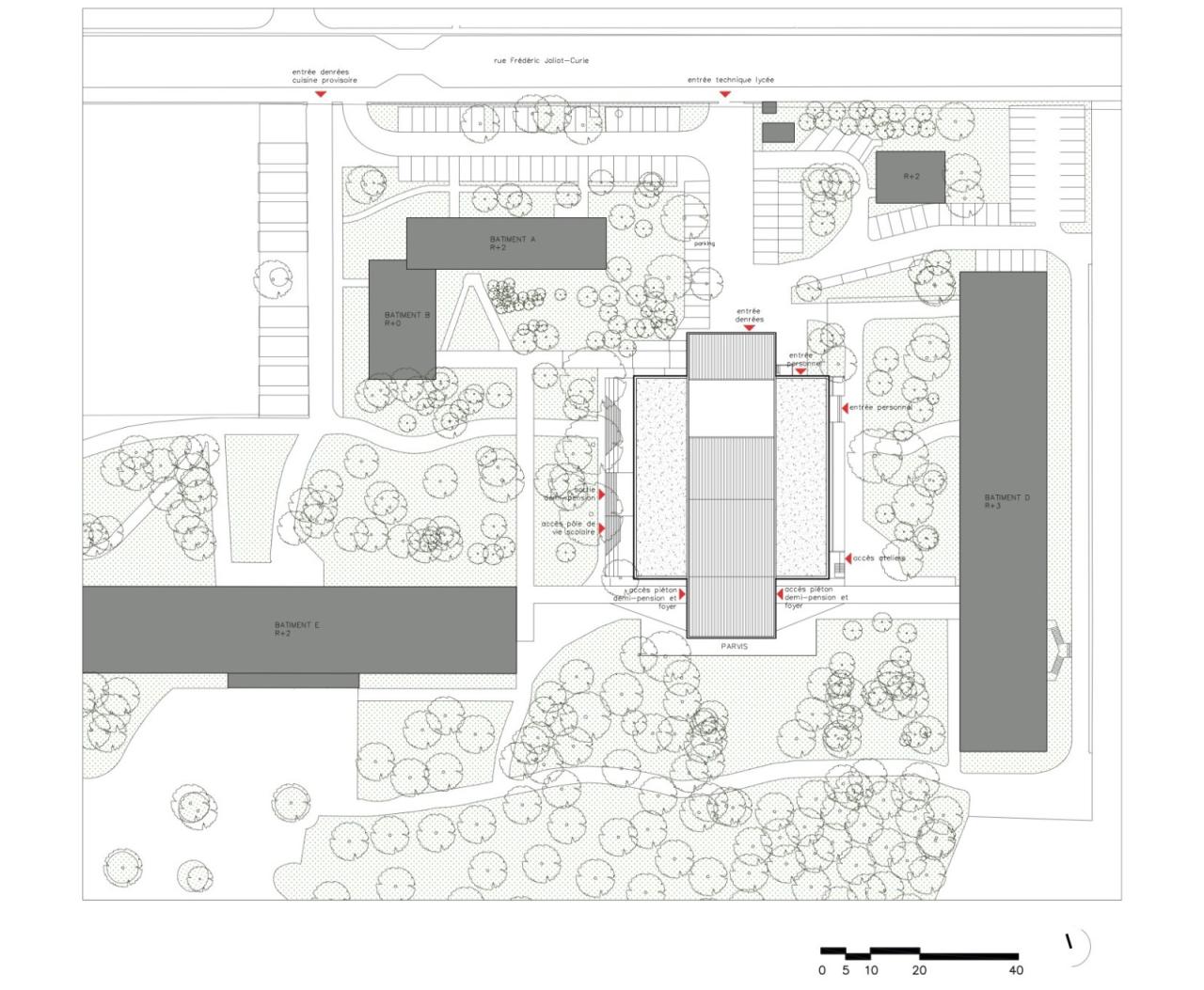 BIM建筑|Joliot-Curie 学校餐饮服务和学校生活中心 / Ateliers O-S architectes