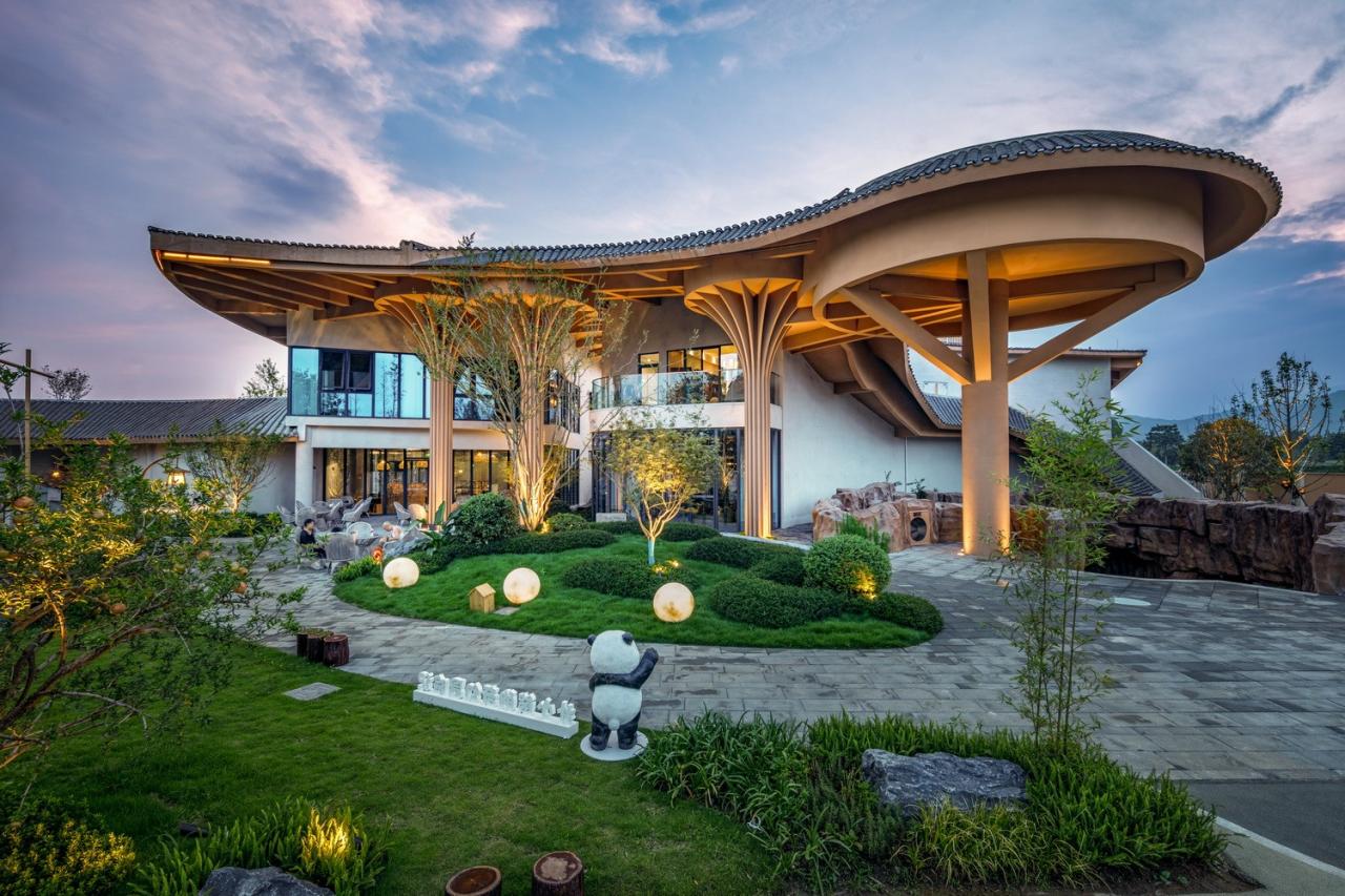 BIM建筑|川西建筑与道教文化的融合/“青城•朴舍亲子度假酒店”荣获2023金熊猫天府创意设计奖