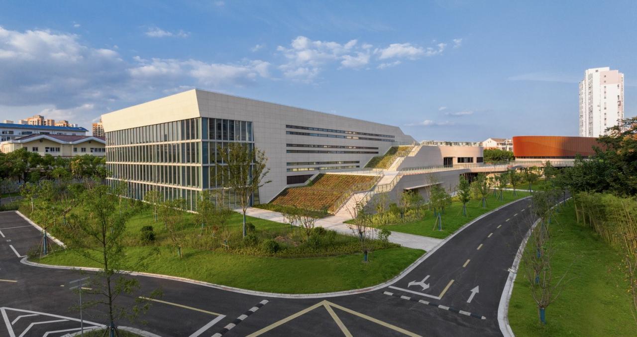 BIM建筑|上海三林懿德社区文体中心：“镶嵌”在社区当中的一站式“体育+”公园 / 三益中国