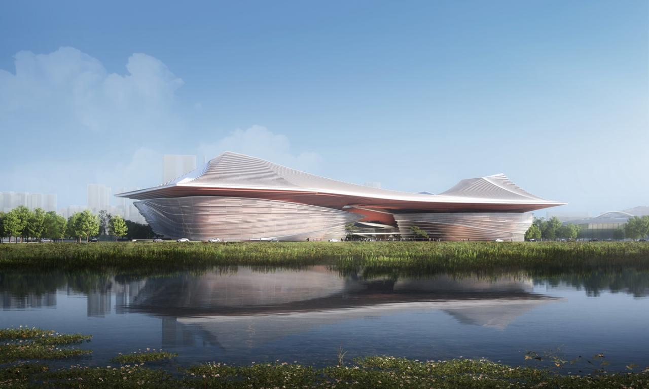 BIM建筑|武汉戏曲中心：观湖望江绘山水，古琴台曲遇园林 / 维思平建筑设计