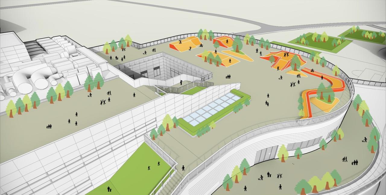 BIM建筑|上海三林懿德社区文体中心：“镶嵌”在社区当中的一站式“体育+”公园 / 三益中国