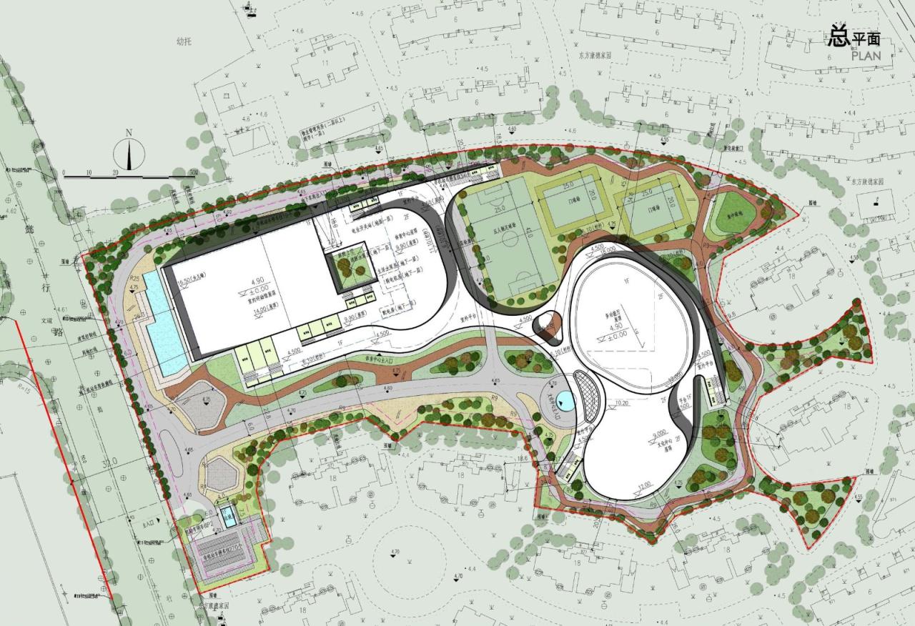 BIM建筑|上海三林懿德社区文体中心：“镶嵌”在社区当中的一站式“体育+”公园 / 三益中国