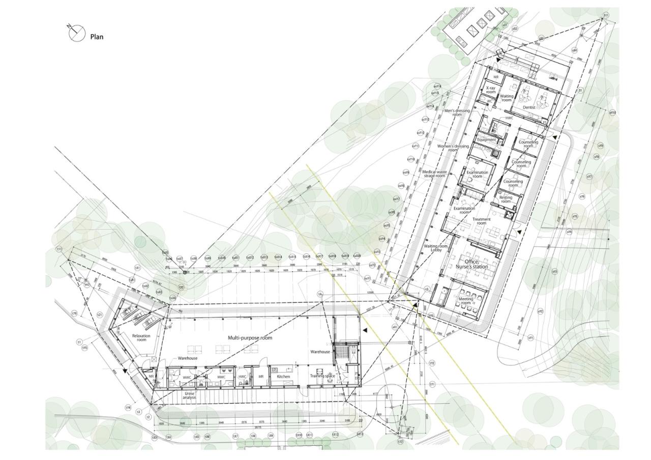 BIM建筑|KANEKA 健康中心 / 隈研吾建筑都市设计事务所+大成建设
