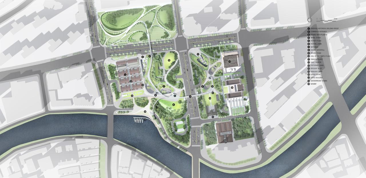 BIM建筑|上海苏河湾万象天地景观设计 / Lab D+H