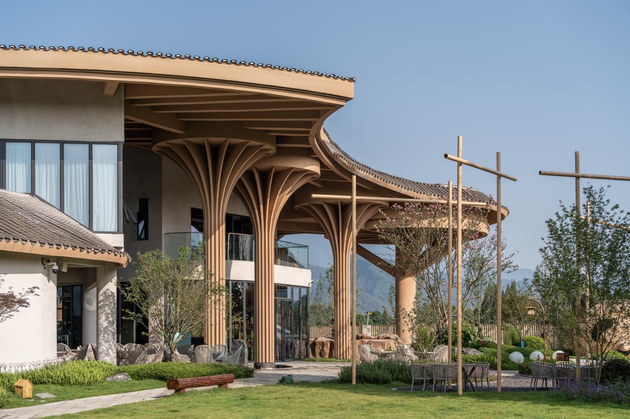 BIM建筑|川西建筑与道教文化的融合/“青城•朴舍亲子度假酒店”荣获2023金熊猫天府创意设计奖