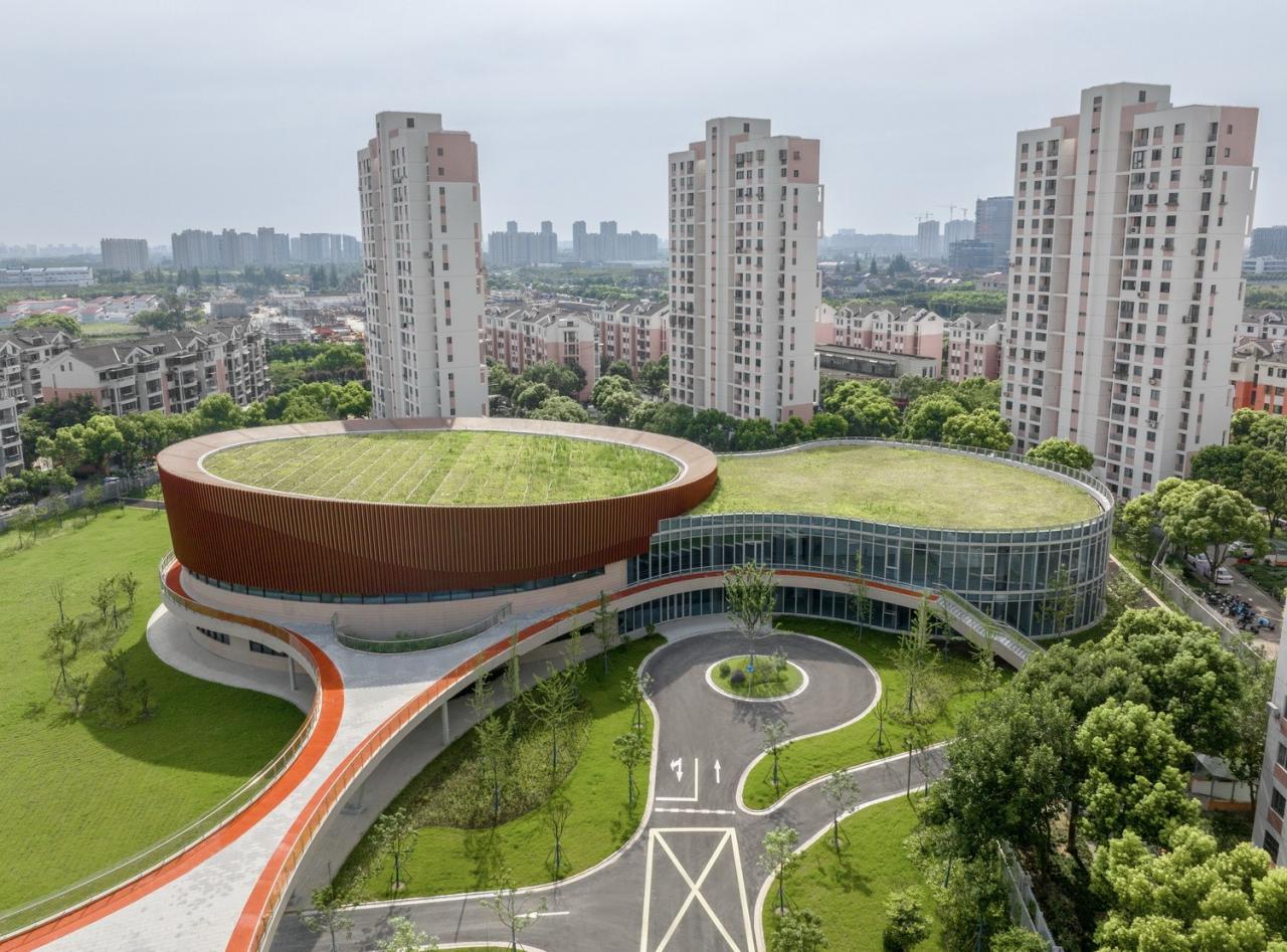 BIM建筑|上海三林懿德社区文体中心：“镶嵌”在社区当中的一站式“体育+”公园 / 三益中国