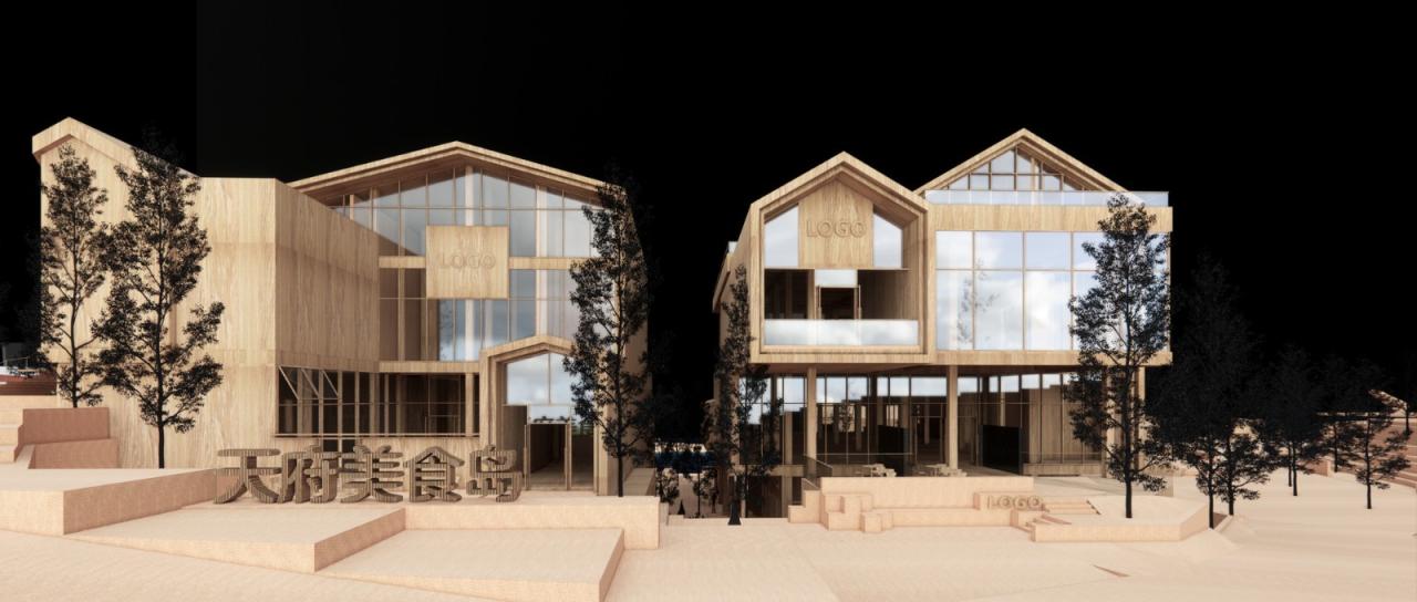 BIM建筑|成都天府麓湖美食岛二期 / 四周建筑