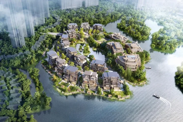 BIM建筑|成都麓湖黑石岛：垂直五连墅 / 孟凡浩-line+建筑事务所