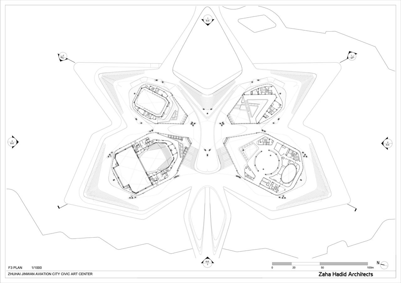 BIM建筑|珠海金湾市民艺术中心 / 扎哈·哈迪德建筑事务所