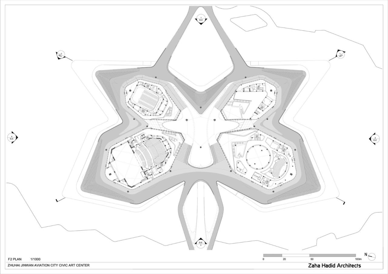 BIM建筑|珠海金湾市民艺术中心 / 扎哈·哈迪德建筑事务所