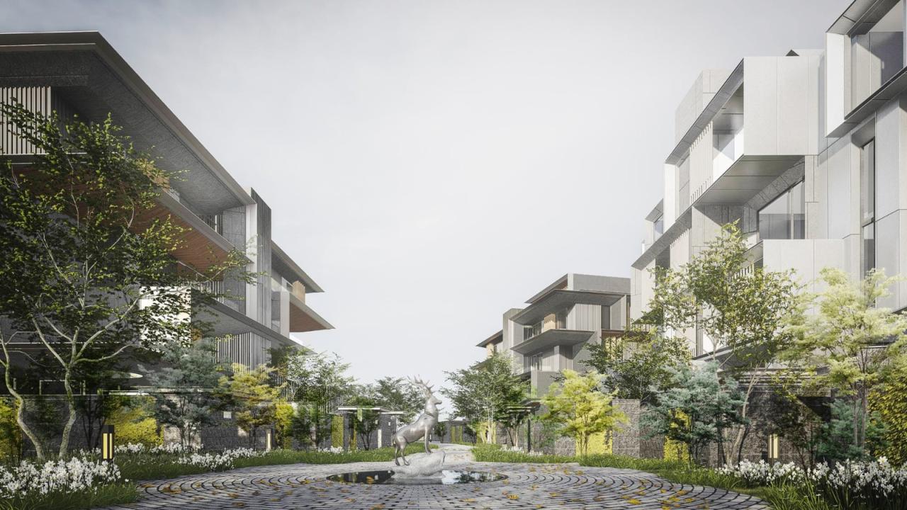 BIM建筑|成都麓湖黑石岛：垂直五连墅 / 孟凡浩-line+建筑事务所