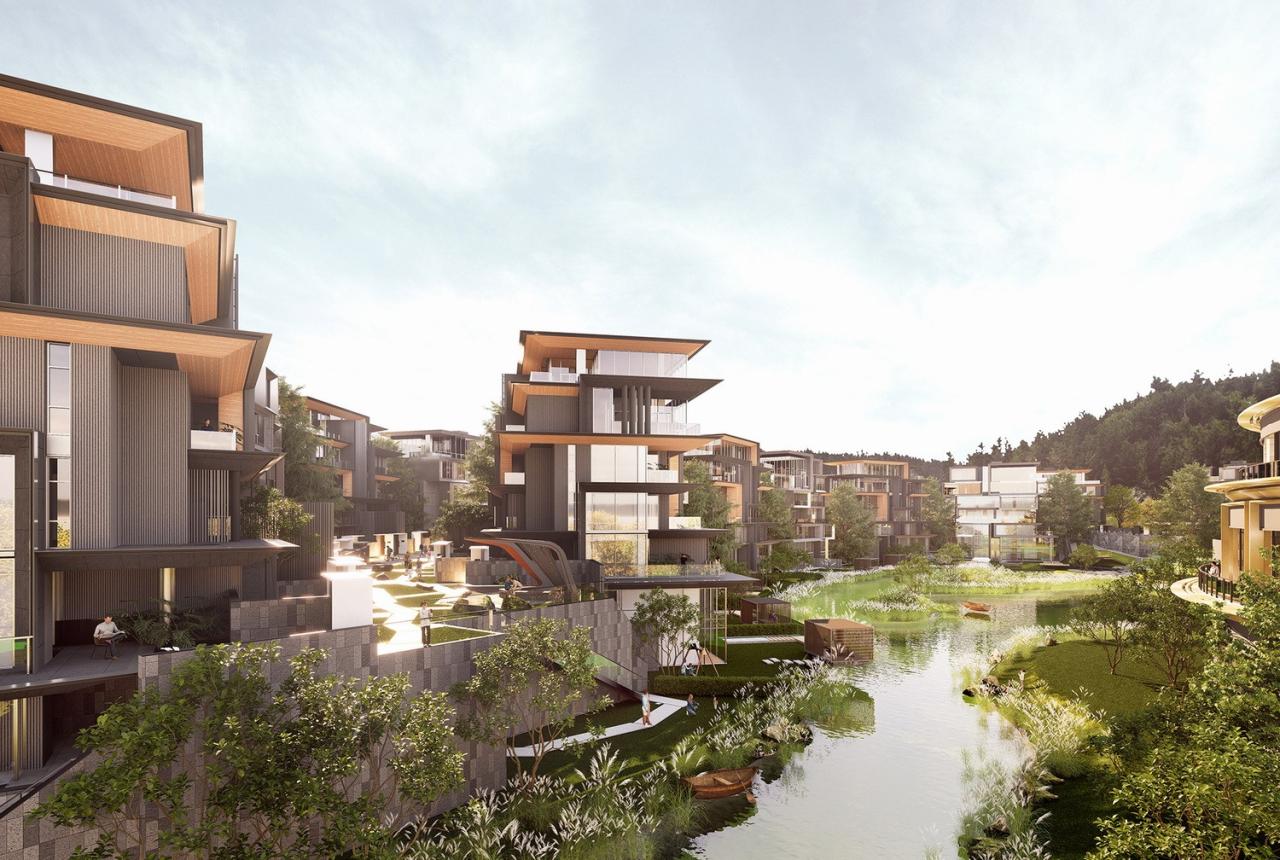 BIM建筑|成都麓湖黑石岛：垂直五连墅 / 孟凡浩-line+建筑事务所