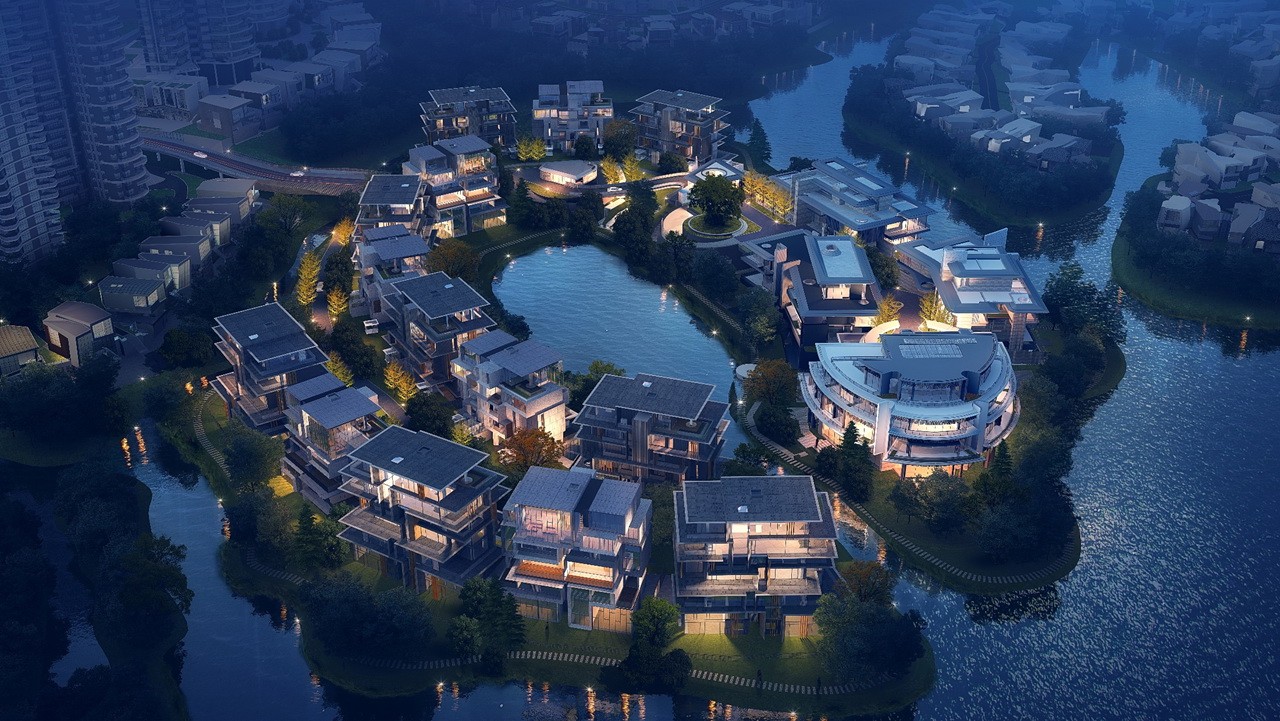 BIM建筑|成都麓湖黑石岛：垂直五连墅 / 孟凡浩-line+建筑事务所