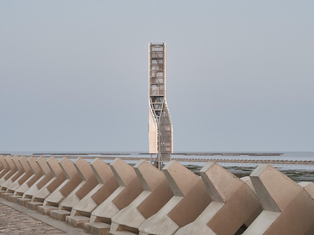 BIM建筑|扭转塔和螺旋站，上海海上的生态基础设施 / HCCH合尘建筑