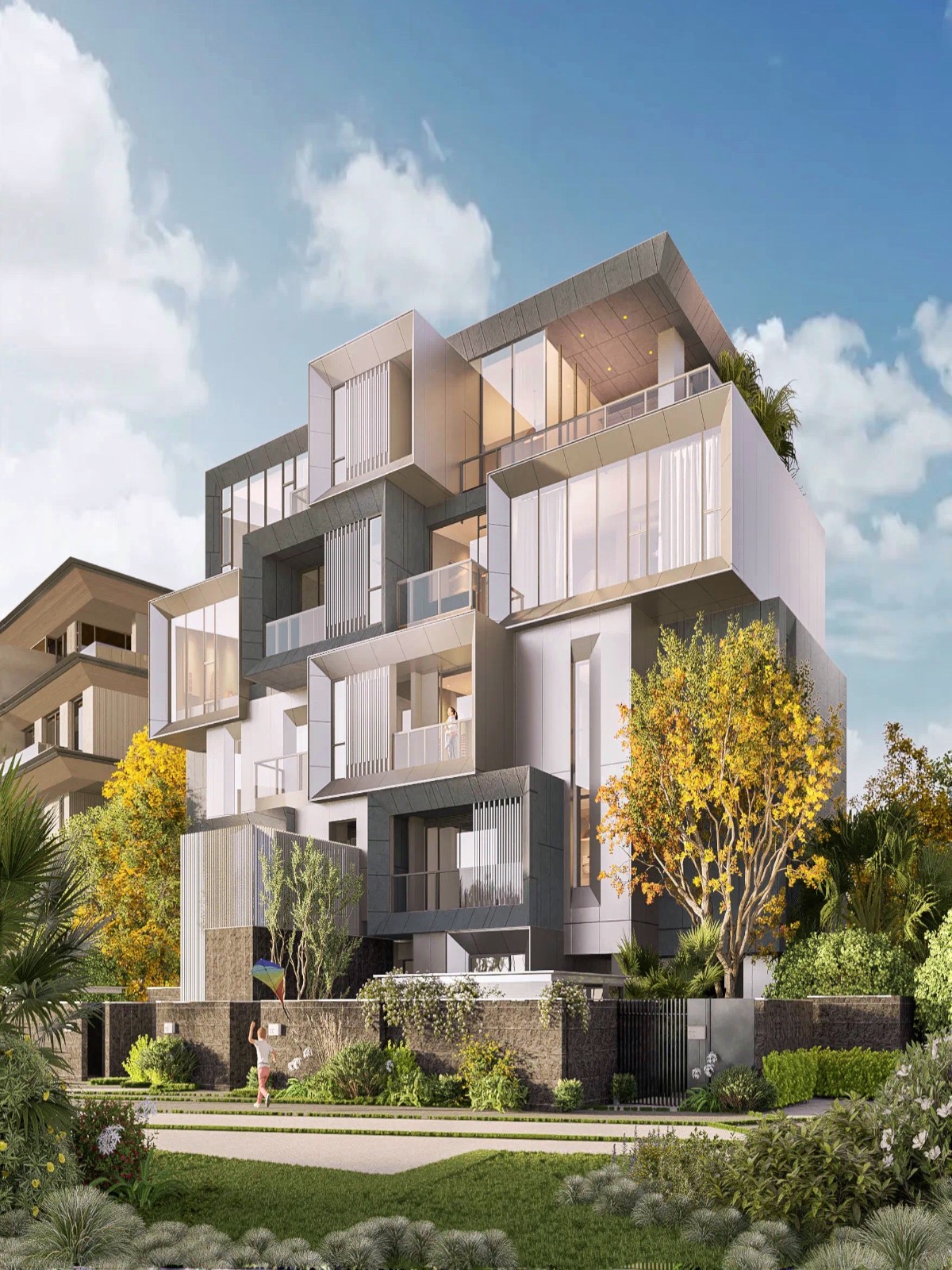 BIM建筑|成都麓湖黑石岛：垂直五连墅 / 孟凡浩-line+建筑事务所