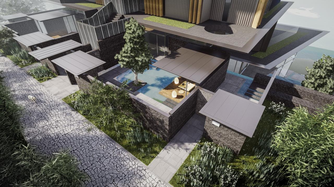BIM建筑|成都麓湖黑石岛：垂直五连墅 / 孟凡浩-line+建筑事务所