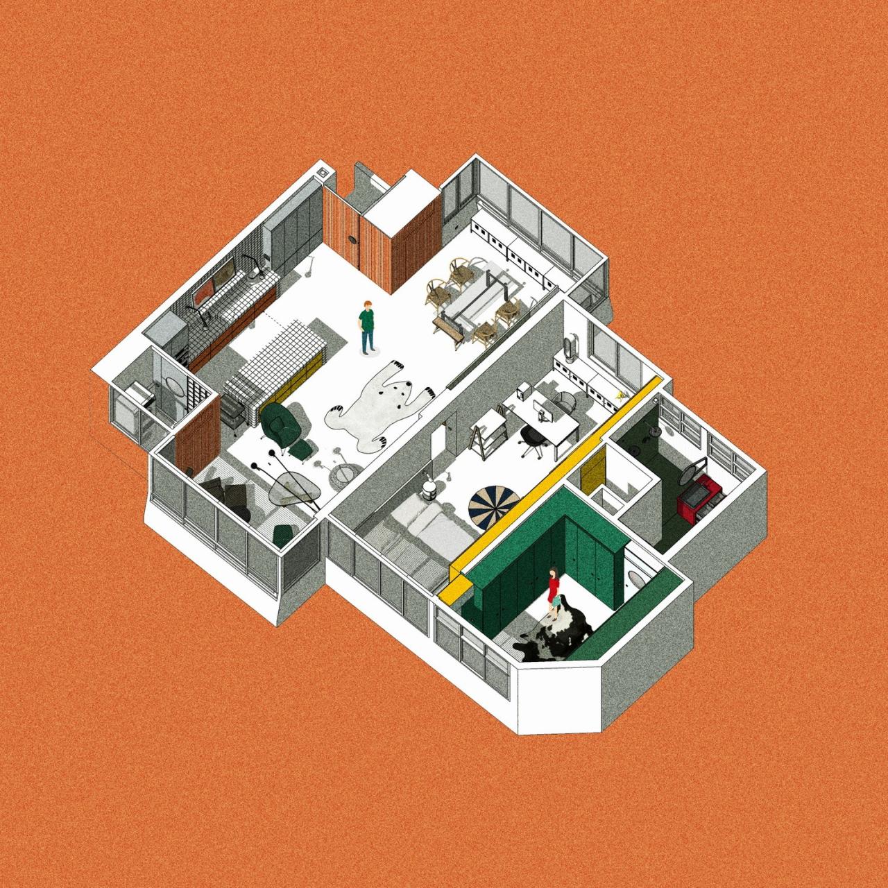 BIM建筑|灵动色彩之家：位于新加坡的粗野派公寓改造 / SPARK