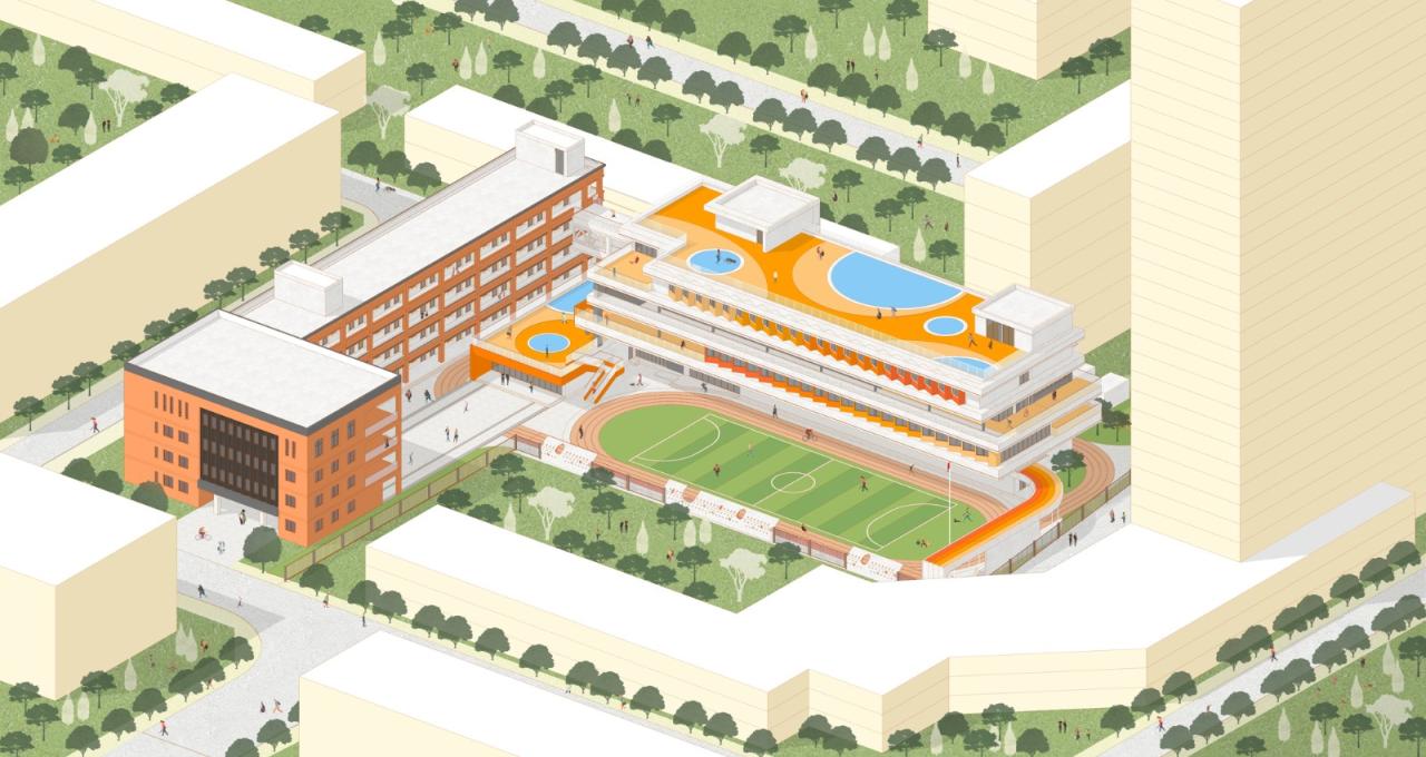 BIM建筑|西安市未央路小学综合楼 / 中国建筑西北设计研究院 屈培青工作室