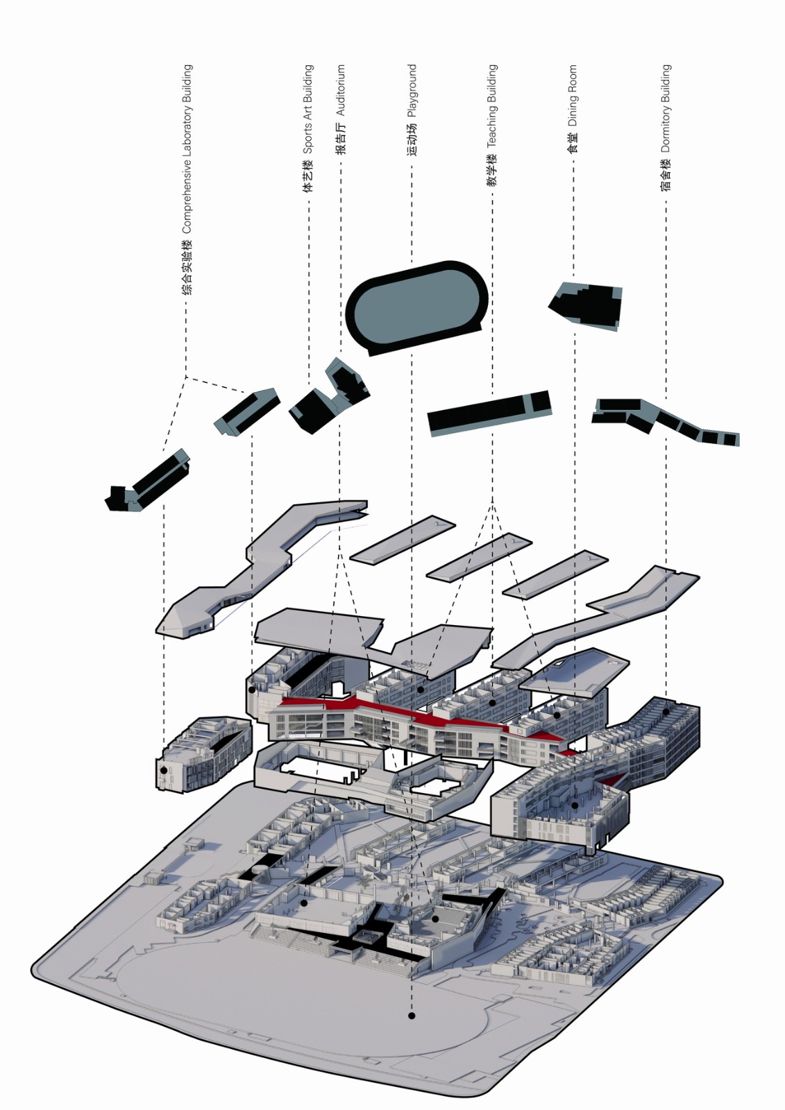 BIM建筑|杭州中泰中学建筑设计 / LZGC量子构城设计事务所+浙江建院建筑规划设计院