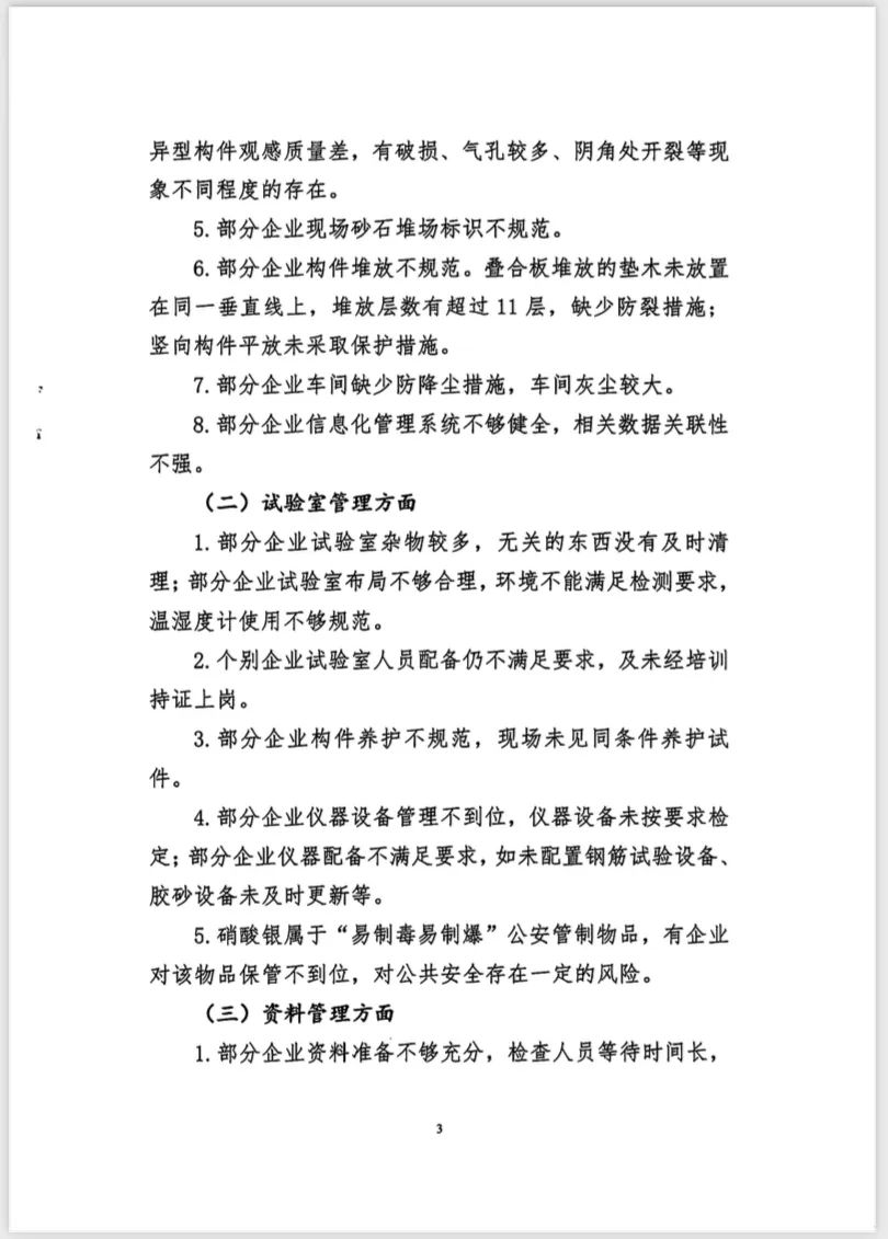 装配式政策|关于2023年杭州宁波绍兴台州四地预制混凝土构件企业质量巡查情况的通报