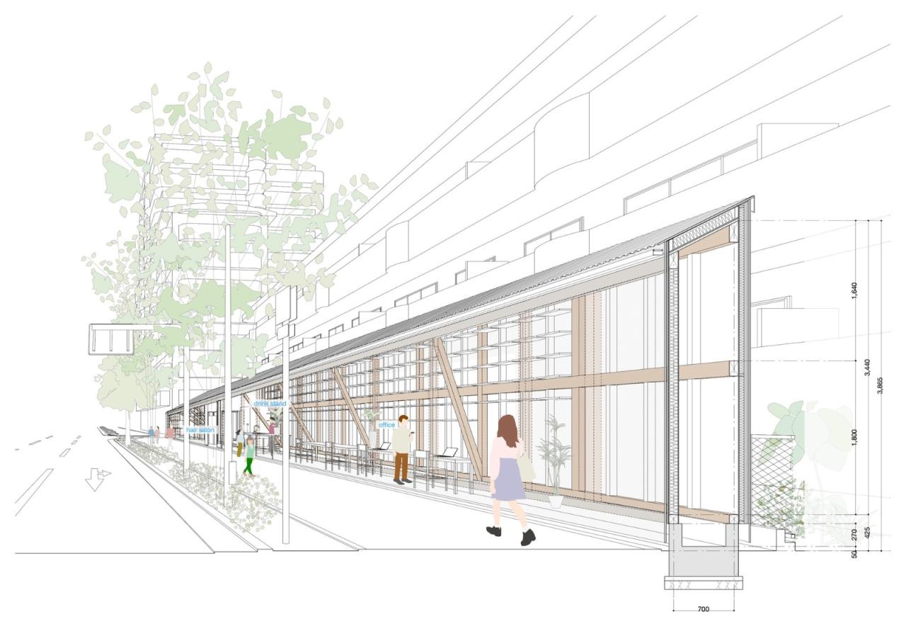 BIM建筑|4x59米三角地，YOKONAGAYA 美容院 / Office for Environment Architecture