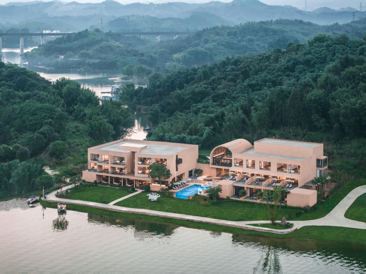 BIM建筑|回应古寺和山水的人文居所：清远慈湖书院 / 城外建筑