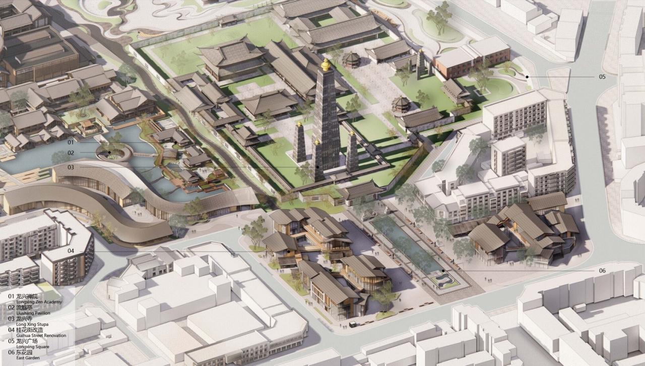 BIM建筑|成都彭州龙兴寺区域城市更新 / BIAD-ASA筑景工作室