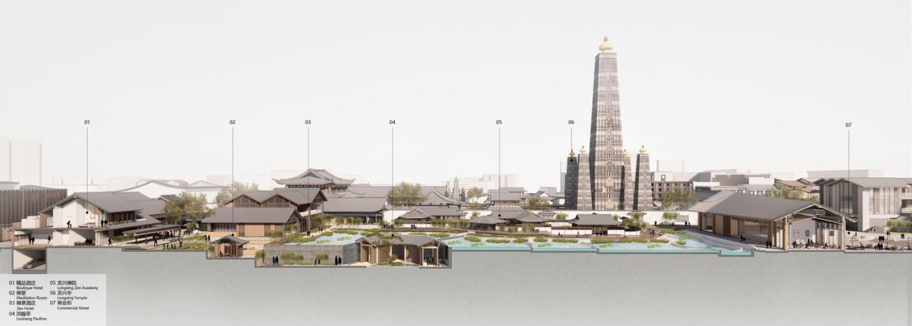 BIM建筑|成都彭州龙兴寺区域城市更新 / BIAD-ASA筑景工作室