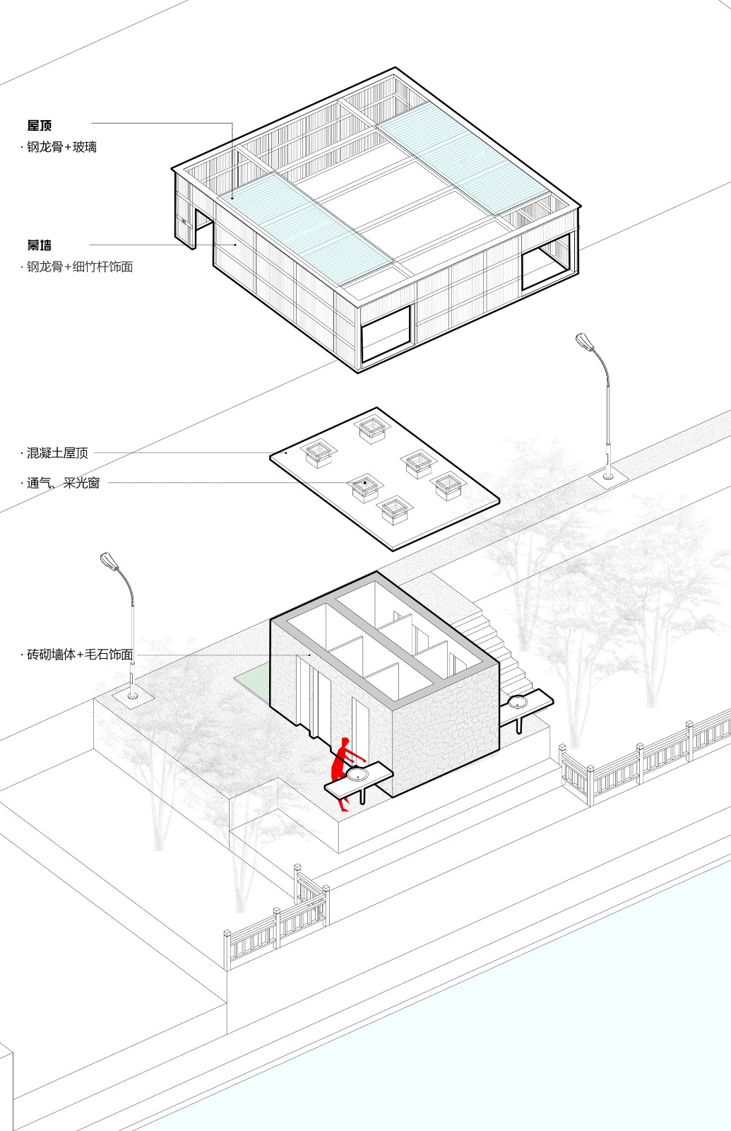 BIM建筑|松阳县大岭根公厕 / 有氧建筑 + 元坤设计