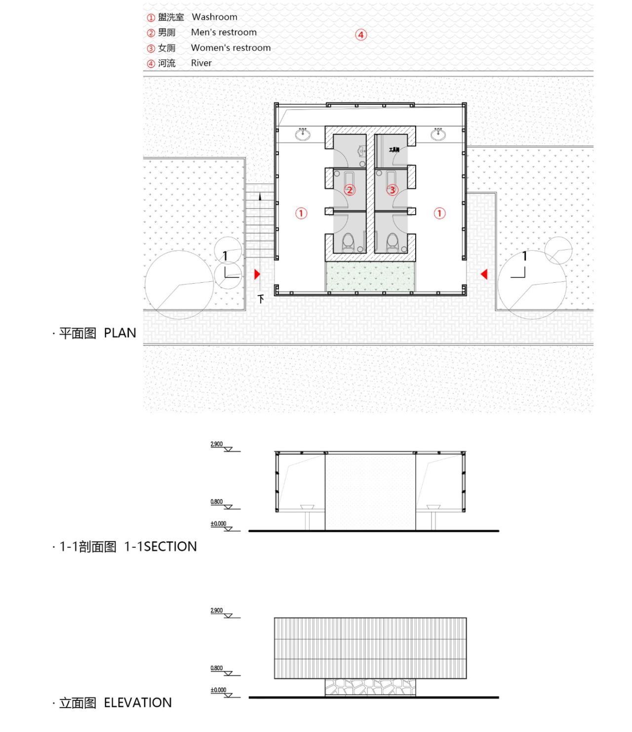 BIM建筑|松阳县大岭根公厕 / 有氧建筑 + 元坤设计