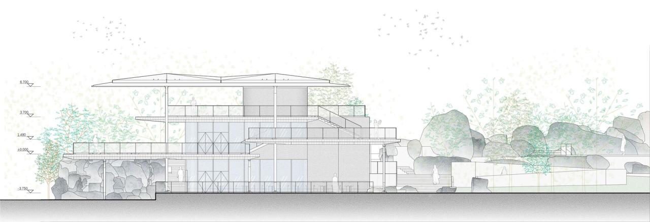 BIM建筑|杭州滨江公共空间·涧石驿与停云驿 / 同济原作设计工作室