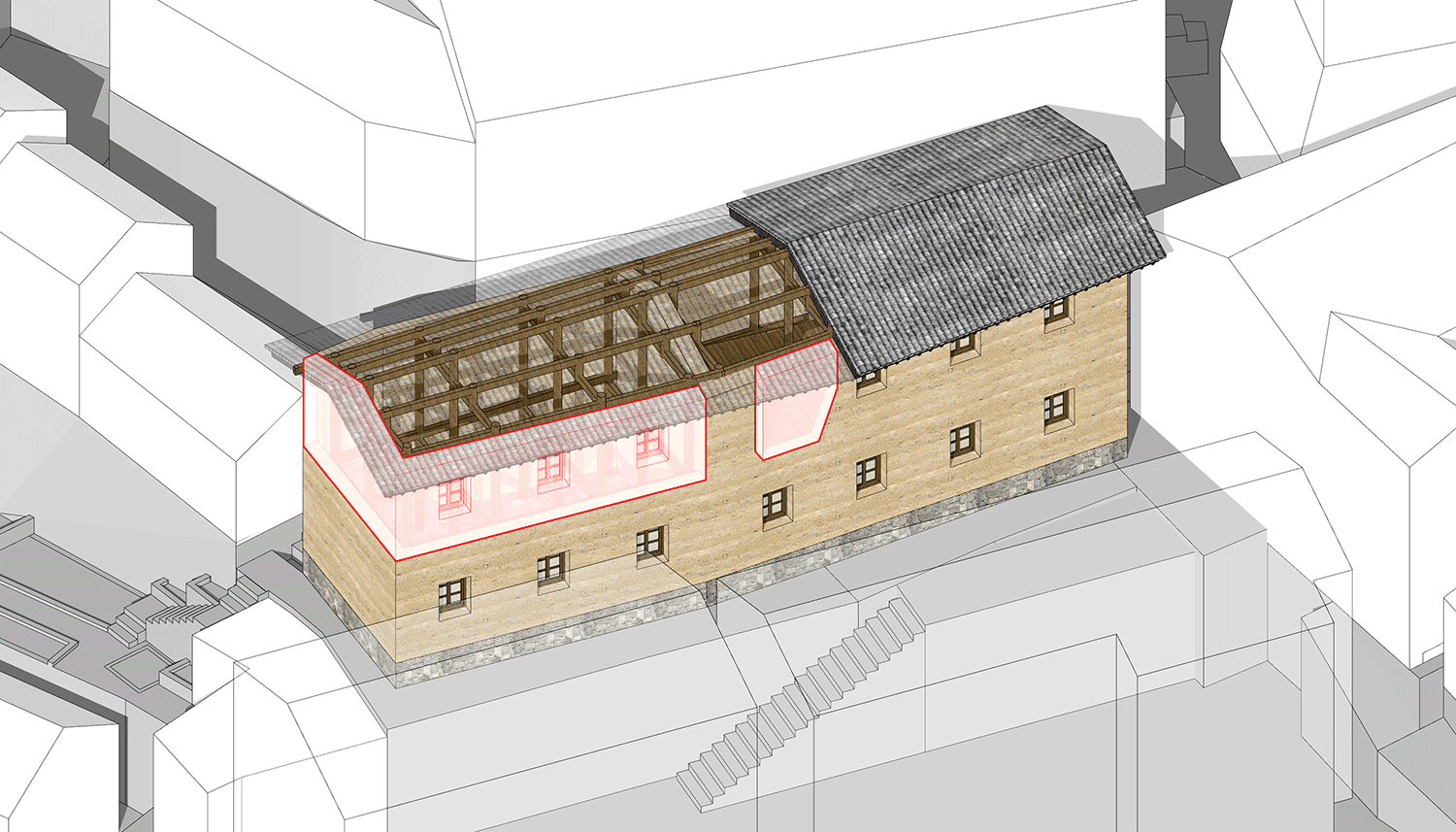 BIM建筑|崖居古村的新生：松阳•飞蔦集二期 / 孟凡浩-line+建筑事务所