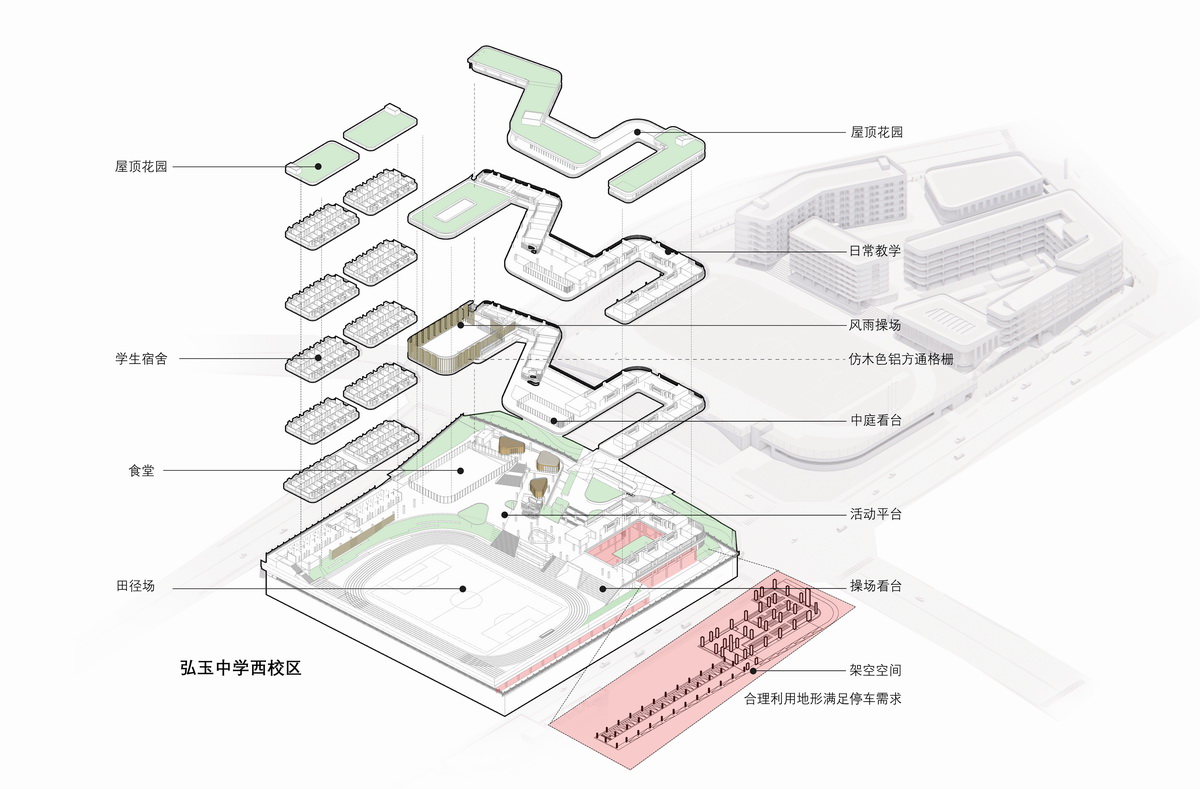 BIM建筑|在山边眺望云朵:云南省玉溪弘玉中学设计记 / 思序产教融合研究中心