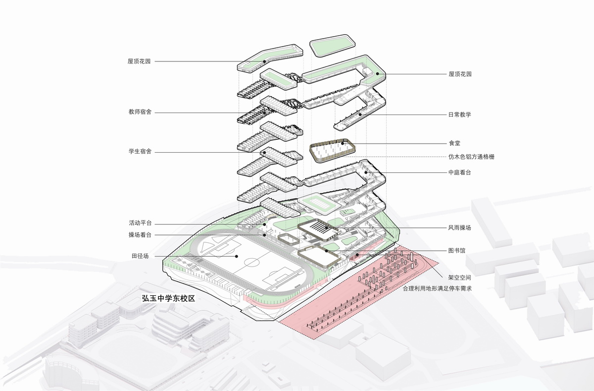 BIM建筑|在山边眺望云朵:云南省玉溪弘玉中学设计记 / 思序产教融合研究中心