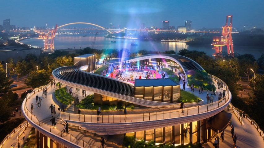 BIM建筑|赫斯维克设计“丝带”包裹的上海展厅