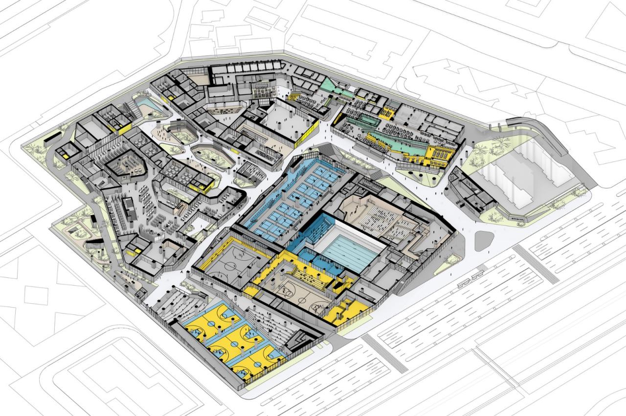 BIM建筑|福田中学校园设计 / reMIX 临界工作室